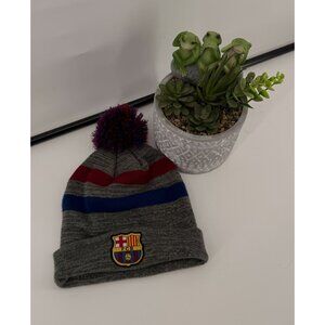 Official FC Barcelona Soccer Team Pompom Beanie